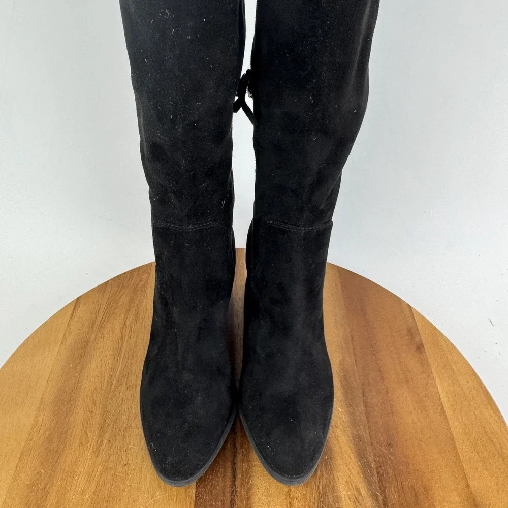 New Womens BP Luke Black Fabric Over The Knee‎ Riding Heeled Boots Size 6 M NWOB